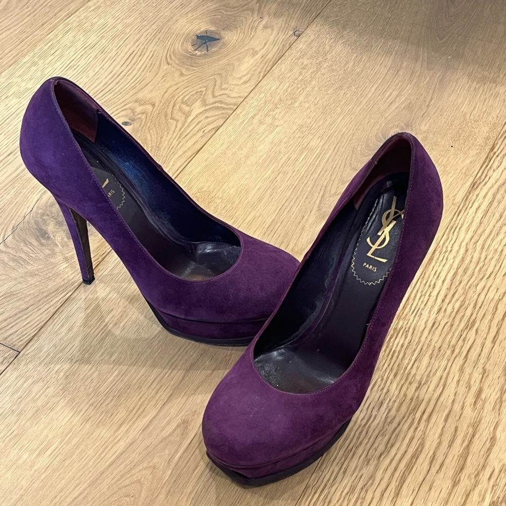 Yves Saint Laurent Purple Platform Heels